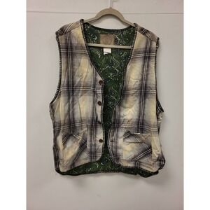 Rugged Gear Authentic Clothiers Vest Size L Plaid Cotton Blend Thailand Made‎